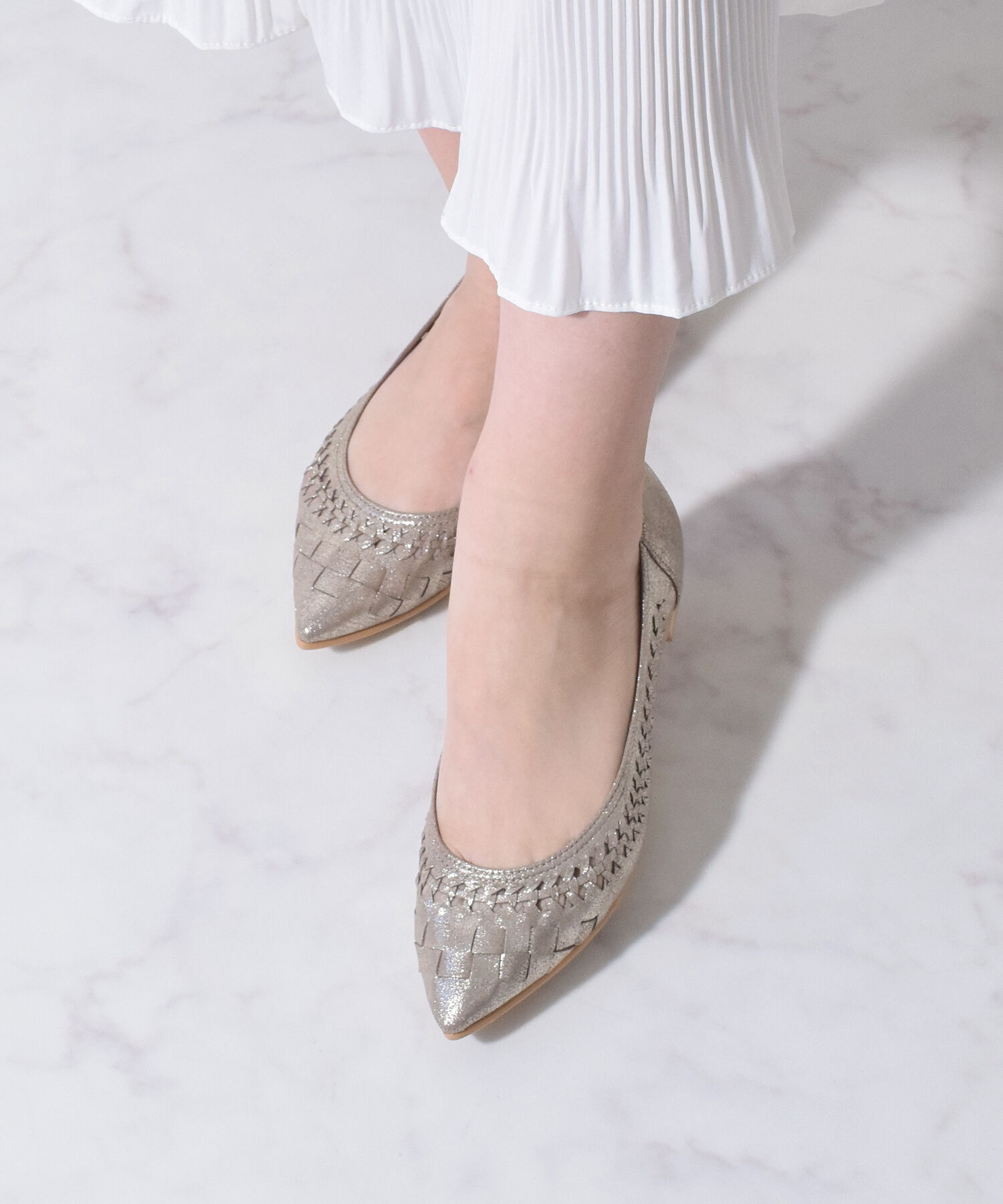 Bridget Birkin「【Bridget Birkin】編み込みフラットシューズ(551523)」|パンプス|PK