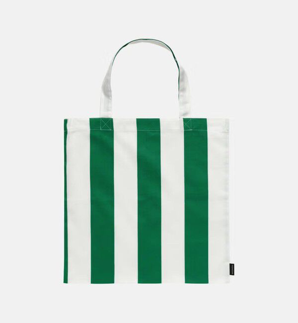 Marimekko「【一部店舗・オンラインストア限定】Korsi トートバッグ 44&times;43cm」|トートバッグ|グリーン&times;ホワイト
