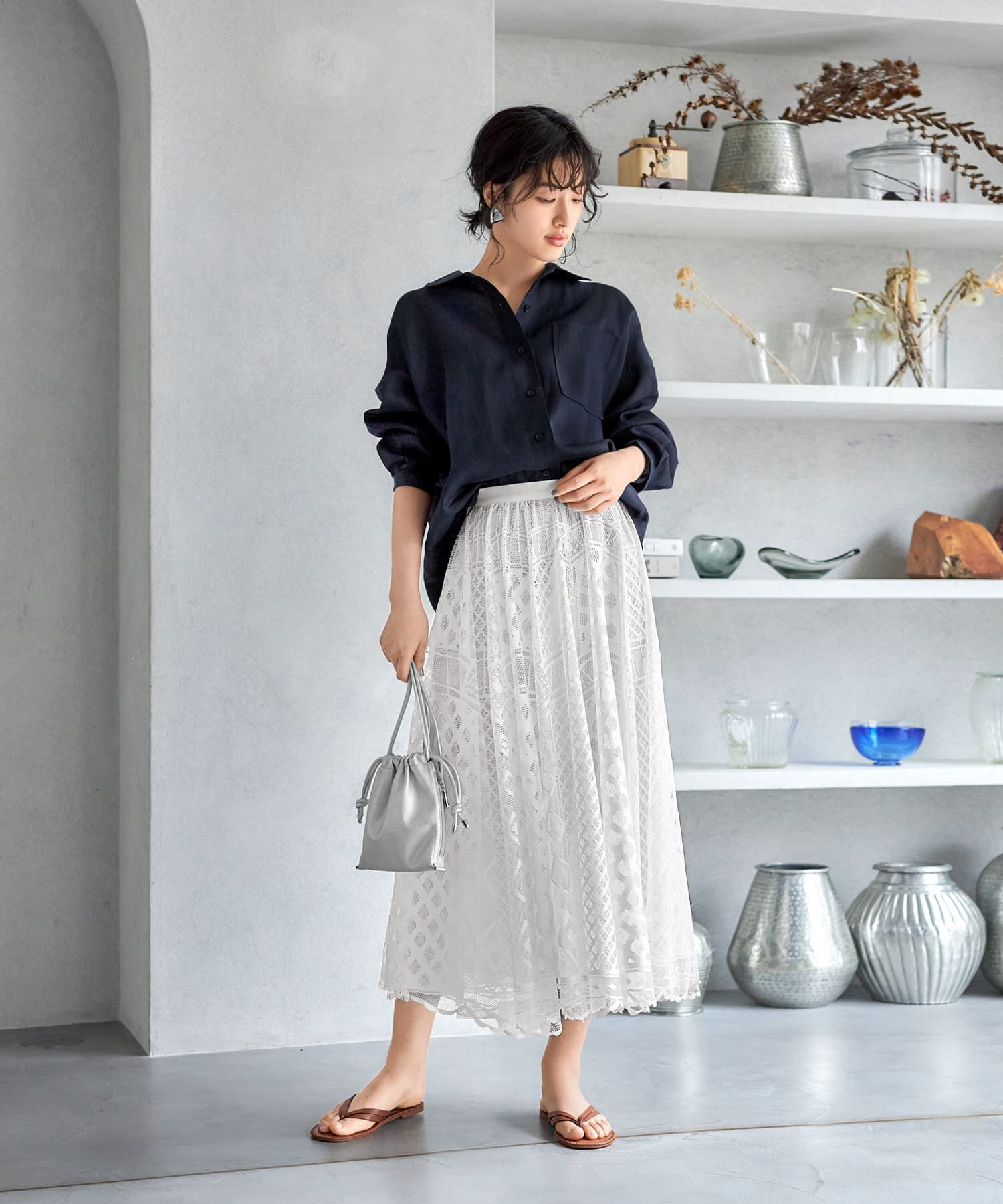 STYLE DELI「【LUXE】リネン100%リラックスシャツ」|ワンピース|