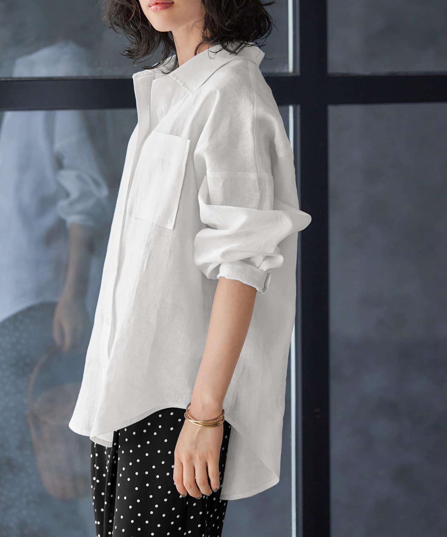 STYLE DELI「【LUXE】リネン100%リラックスシャツ」|ワンピース|