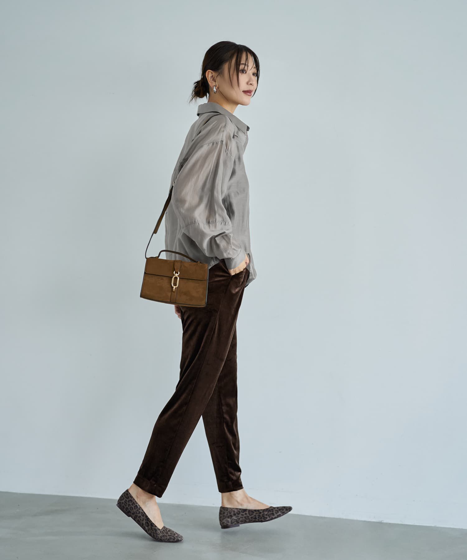 STYLE DELI「袖ハギ微光沢シアーシャツ」|シャツ・ブラウス|