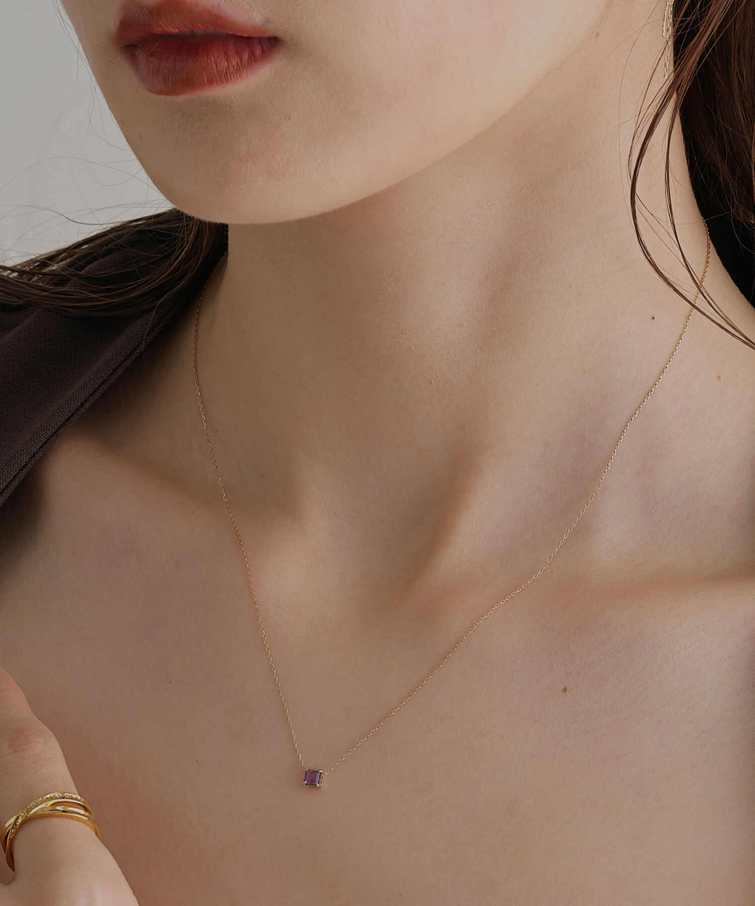 JUPITER「【シリーズ累計販売 4000点突破！】【K10】天然石ネックレス/2月誕生石/アメシスト」|ネックレス|