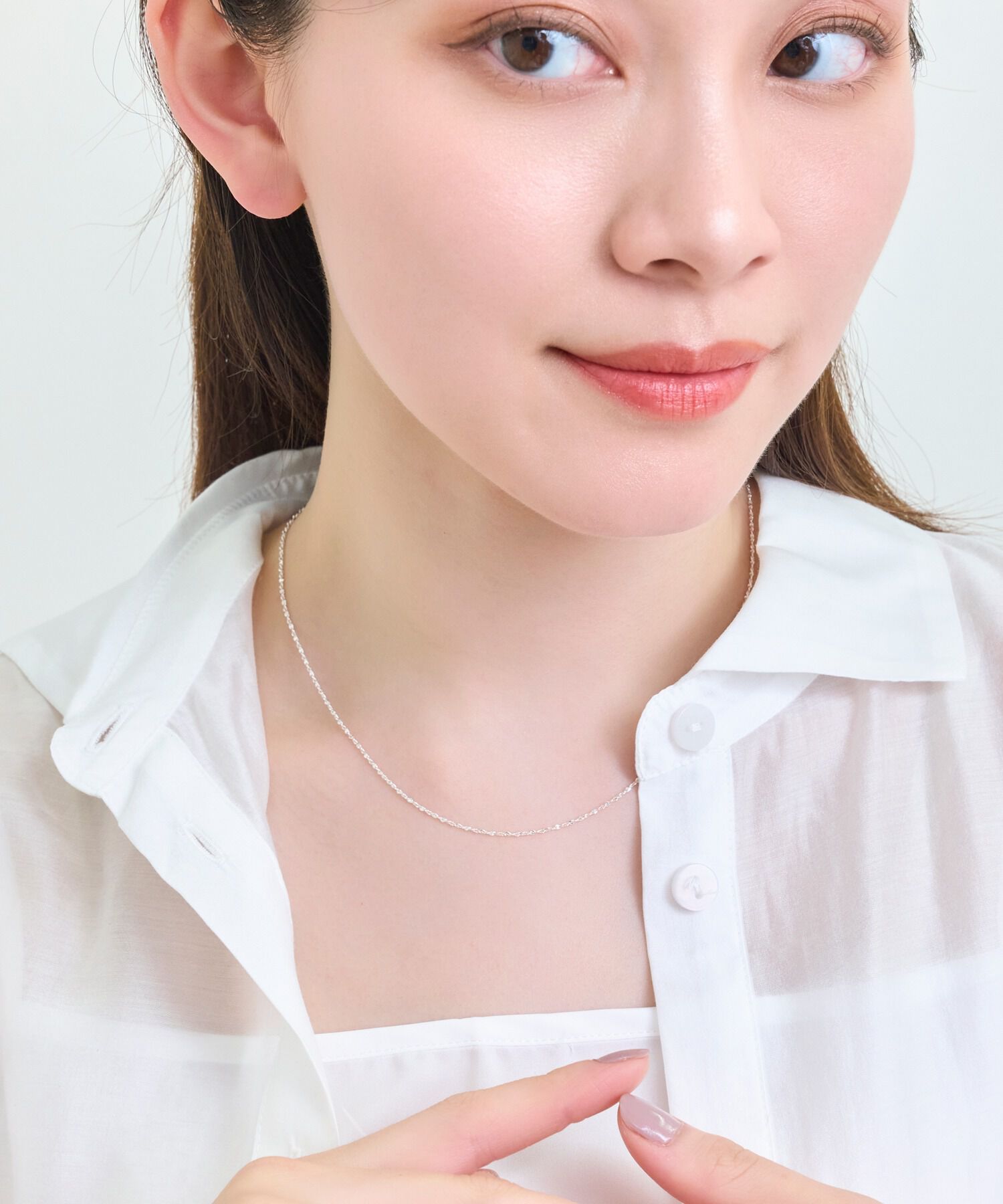 Phoebe「【SV925】シルキーシャインスエッジチェーンネックレス/40cm」|ネックレス|