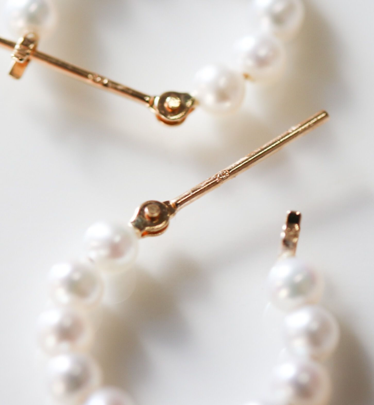  「パール スナップ フープ ピアス| K10YG 〈Ally〉」|ピアス|