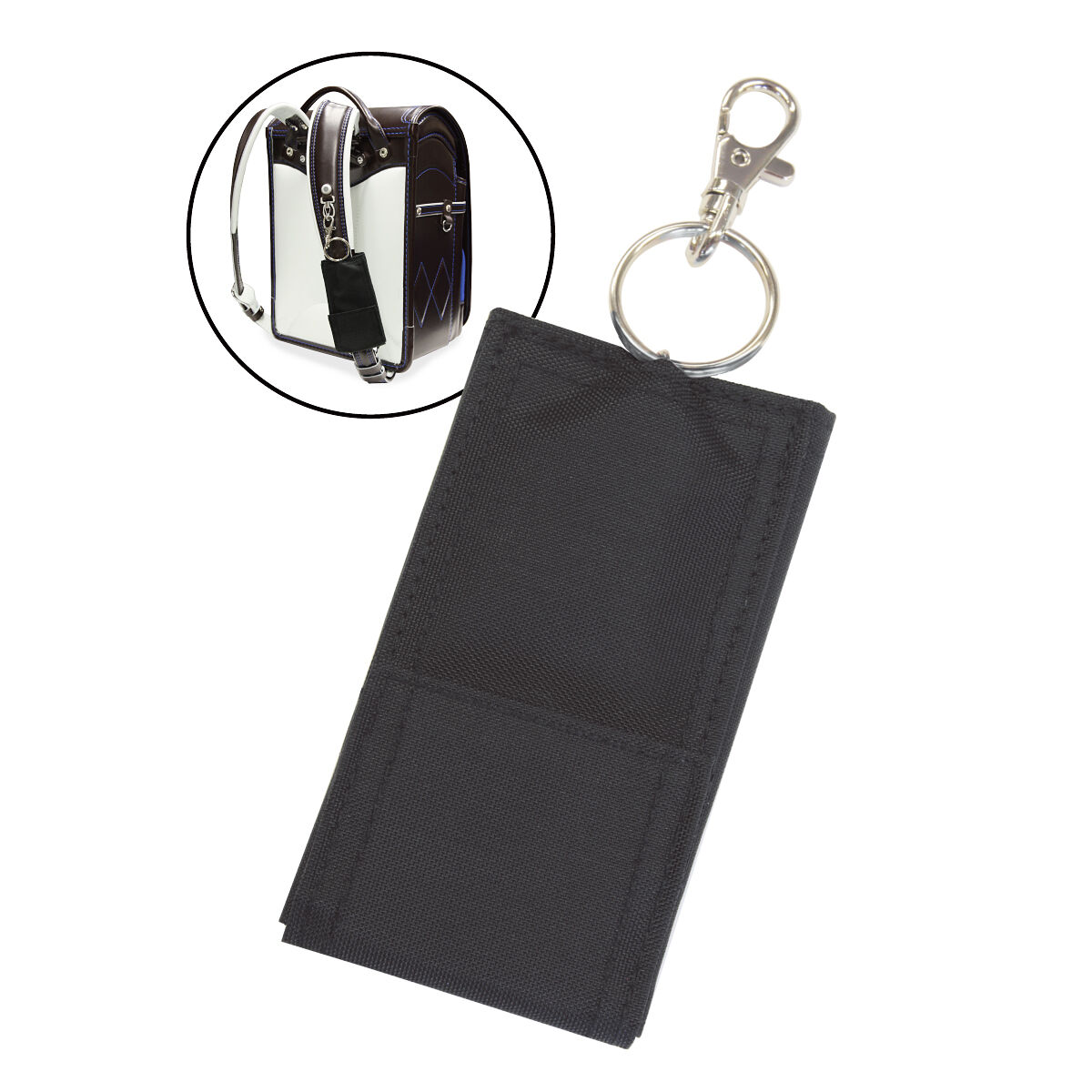 BACKYARD FAMILY「鍵ケース キーケース ランドセル リール付き 盗難 紛失 防止 通販 小学生 子供 鍵入れ 伸びる」|キーケース|ブラック1