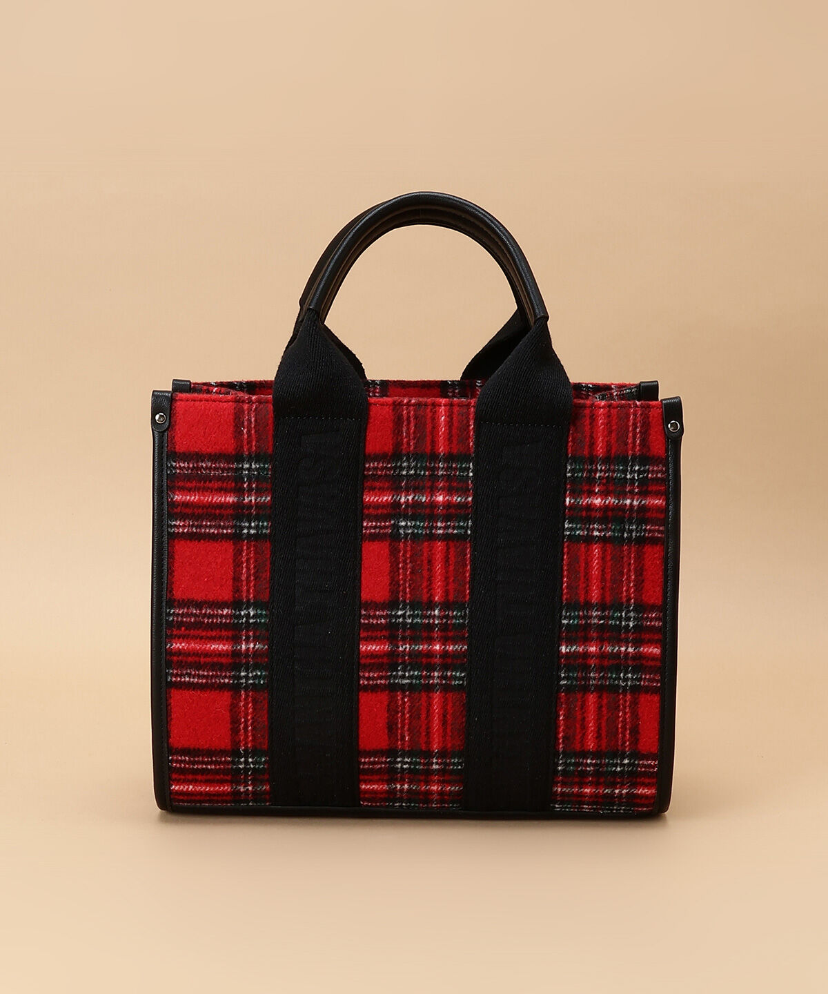 Samantha Thavasa「タータンチェック スクエアトート」|トートバッグ|レッド