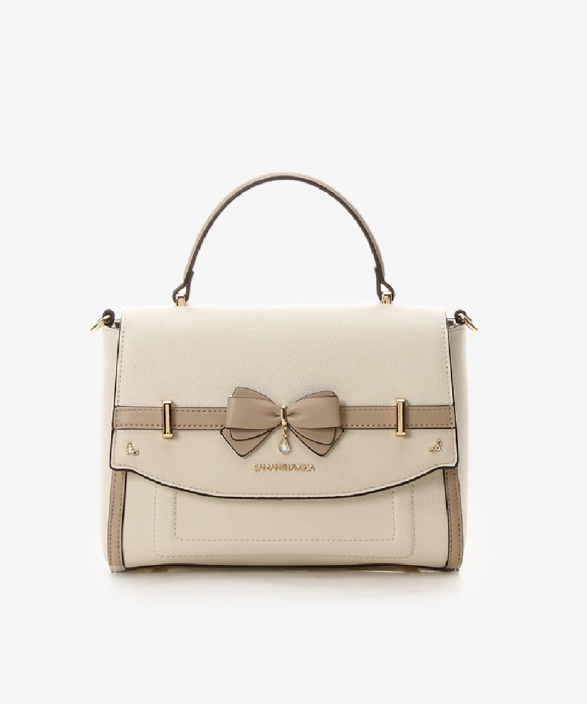 Samantha Vega「バイカラーアクセントリボンショルダーバッグ」|ショルダー・メッセンジャー|オフホワイト