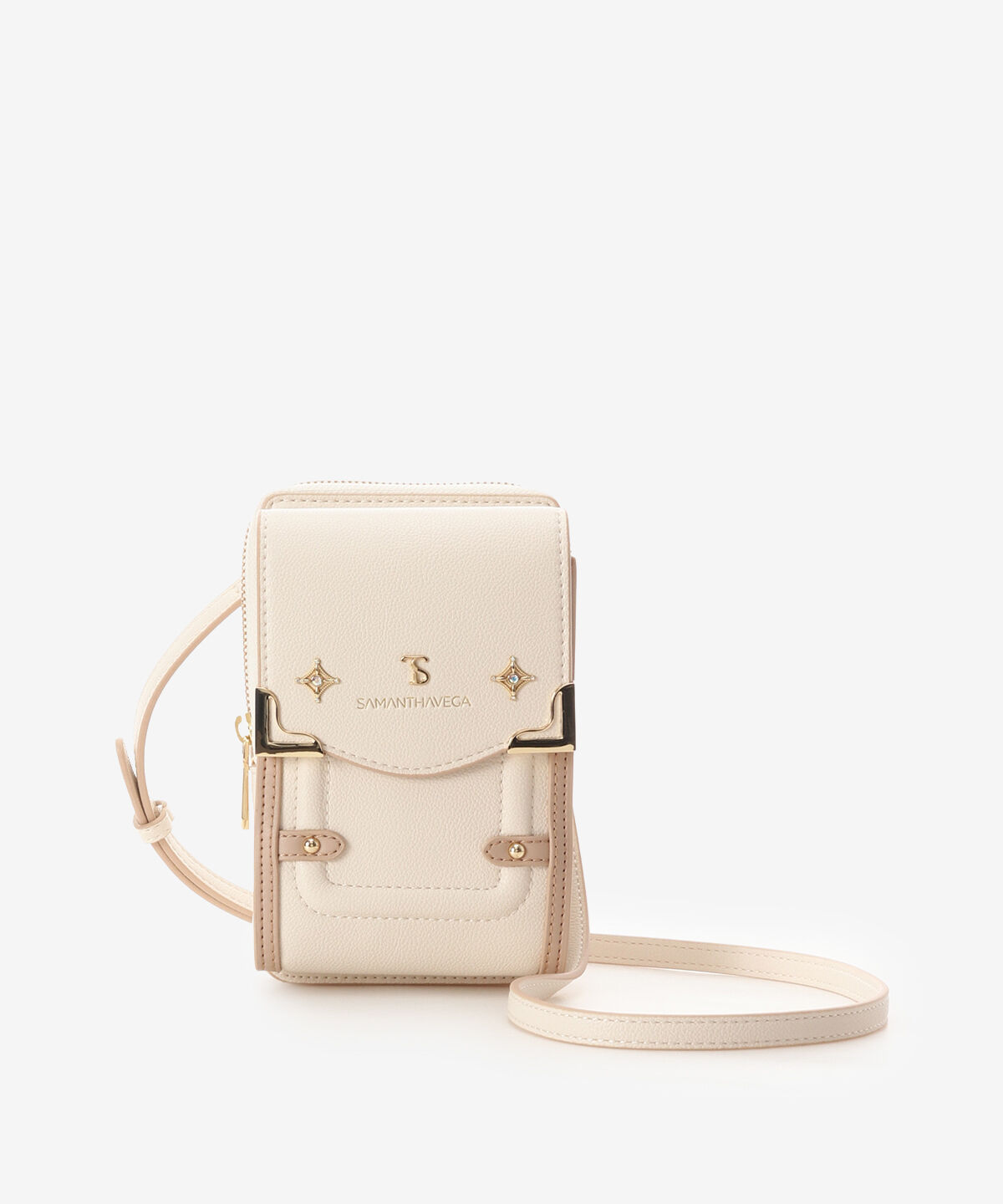Samantha Vega「サイドダイヤカットスマホショルダー」|ショルダー・メッセンジャー|オフホワイト