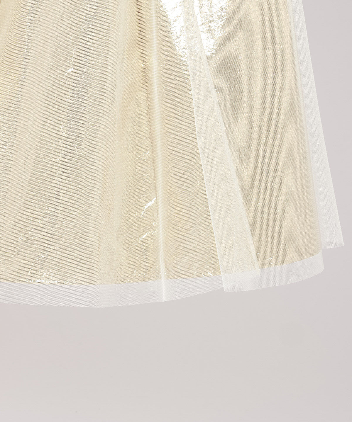 アンドクチュール「チュールレイヤード箔スカート」|フレア|