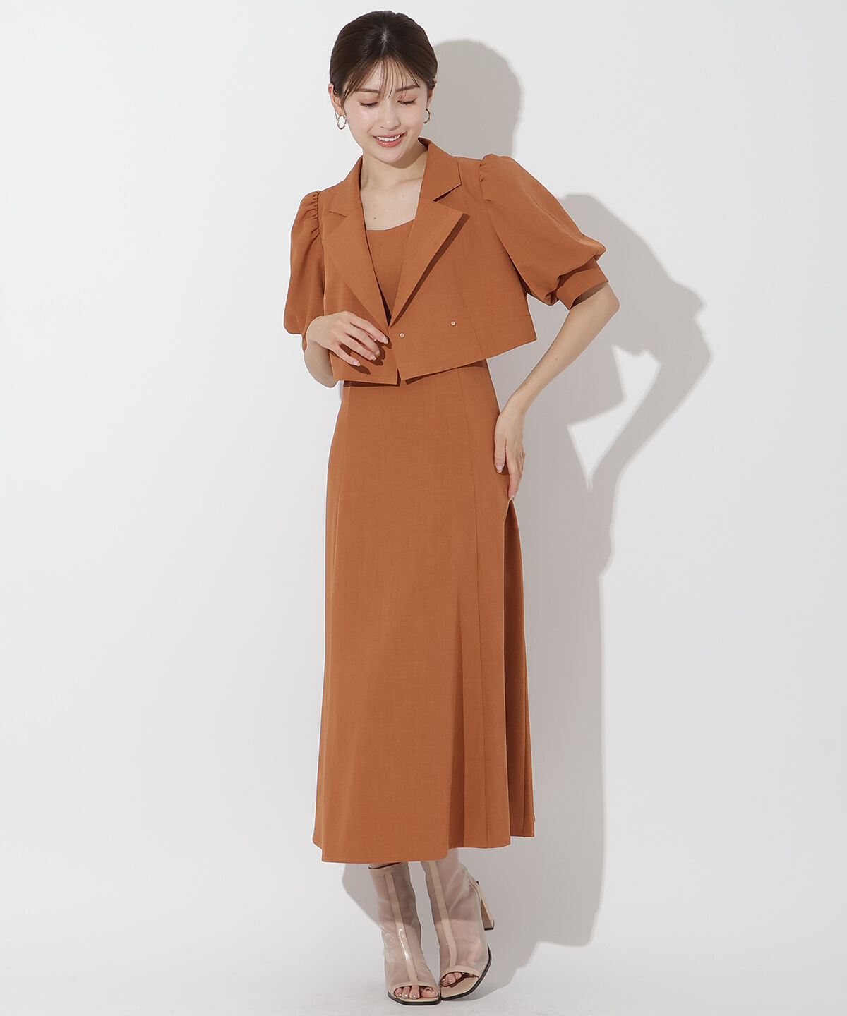 アンドクチュール「ショートダブルジャケット＋キャミワンピース」|ワンピース|