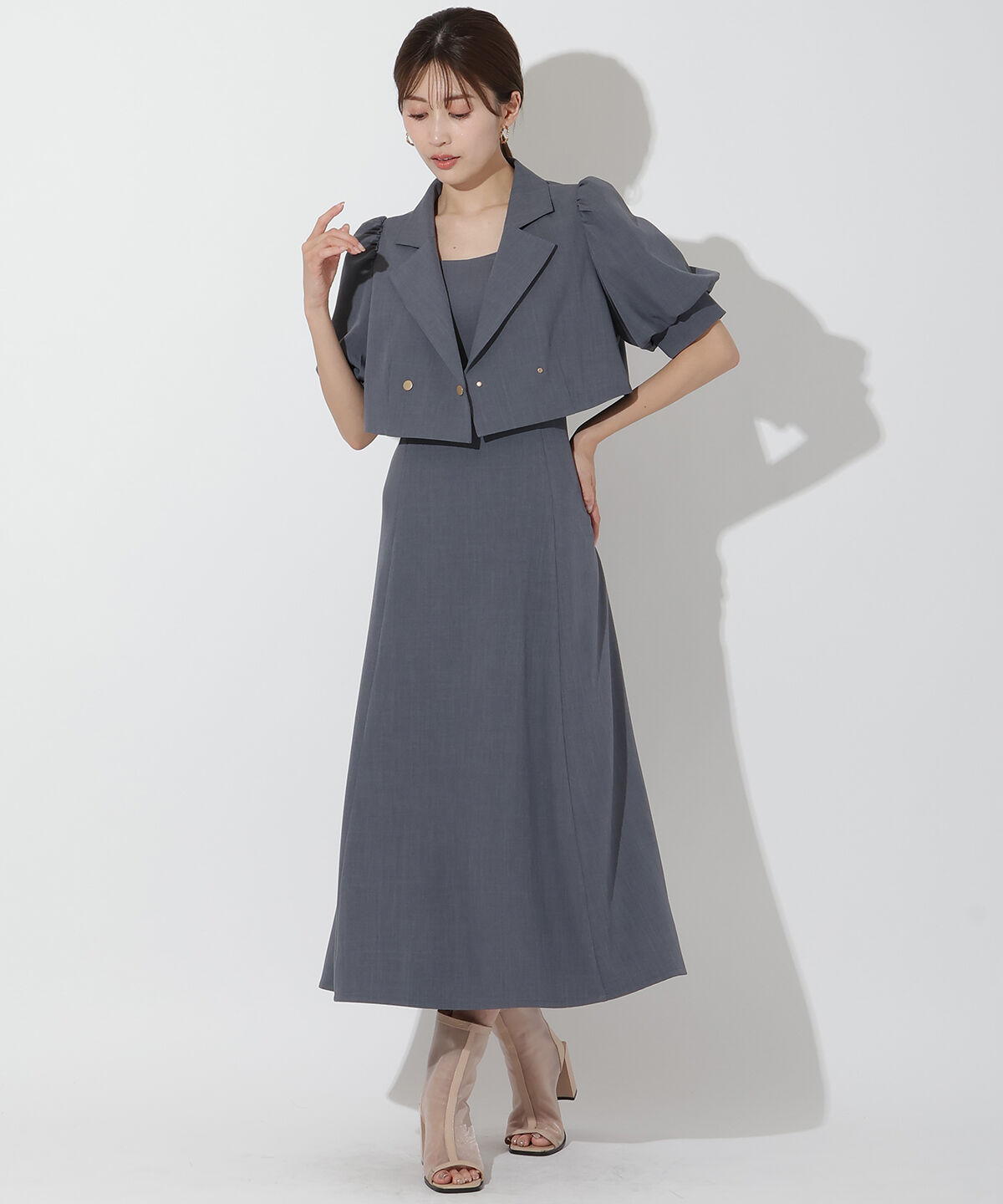 アンドクチュール「ショートダブルジャケット＋キャミワンピース」|ワンピース|