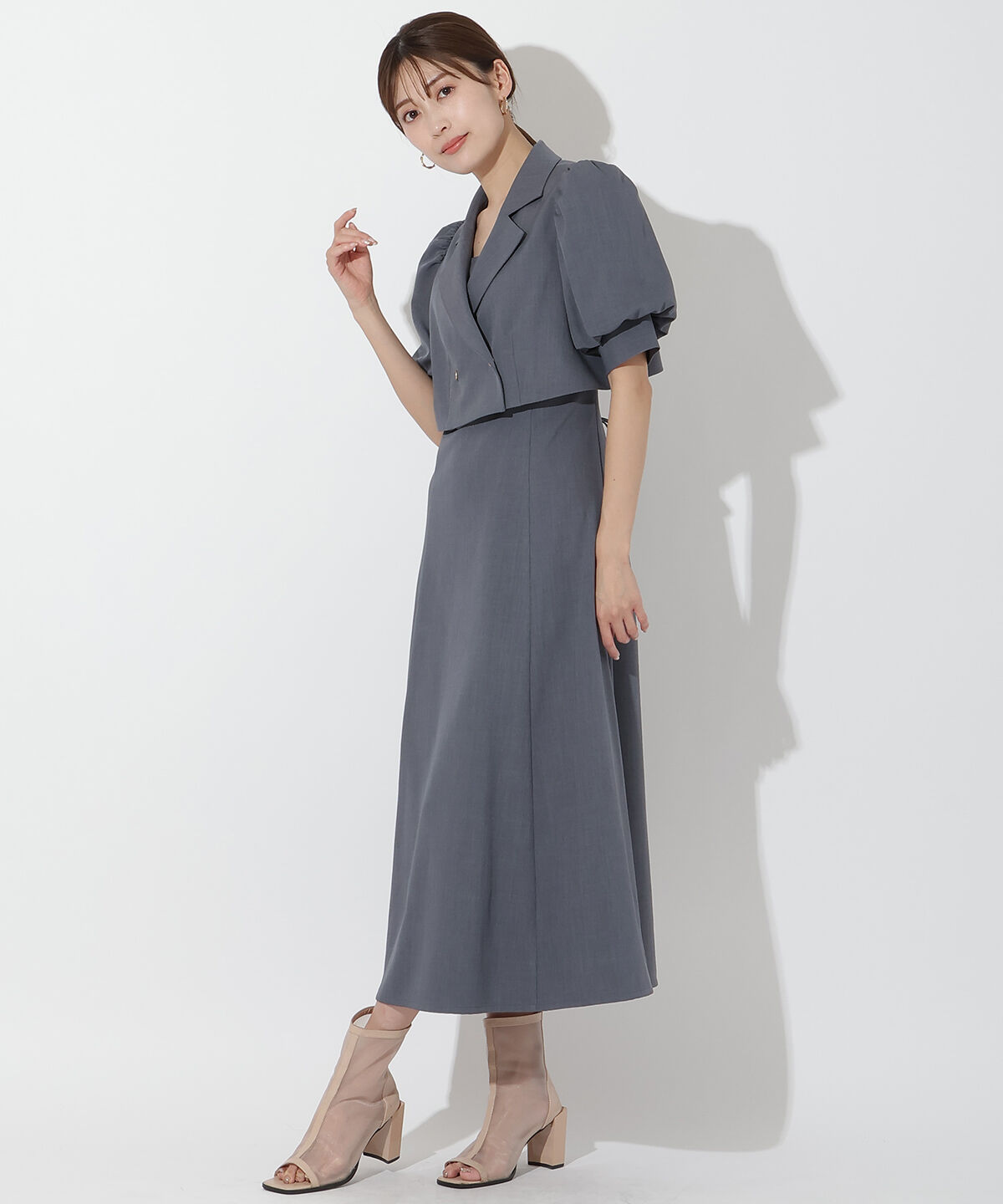 アンドクチュール「ショートダブルジャケット＋キャミワンピース」|ワンピース|