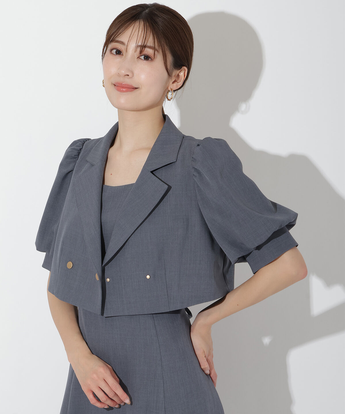 アンドクチュール「ショートダブルジャケット＋キャミワンピース」|ワンピース|