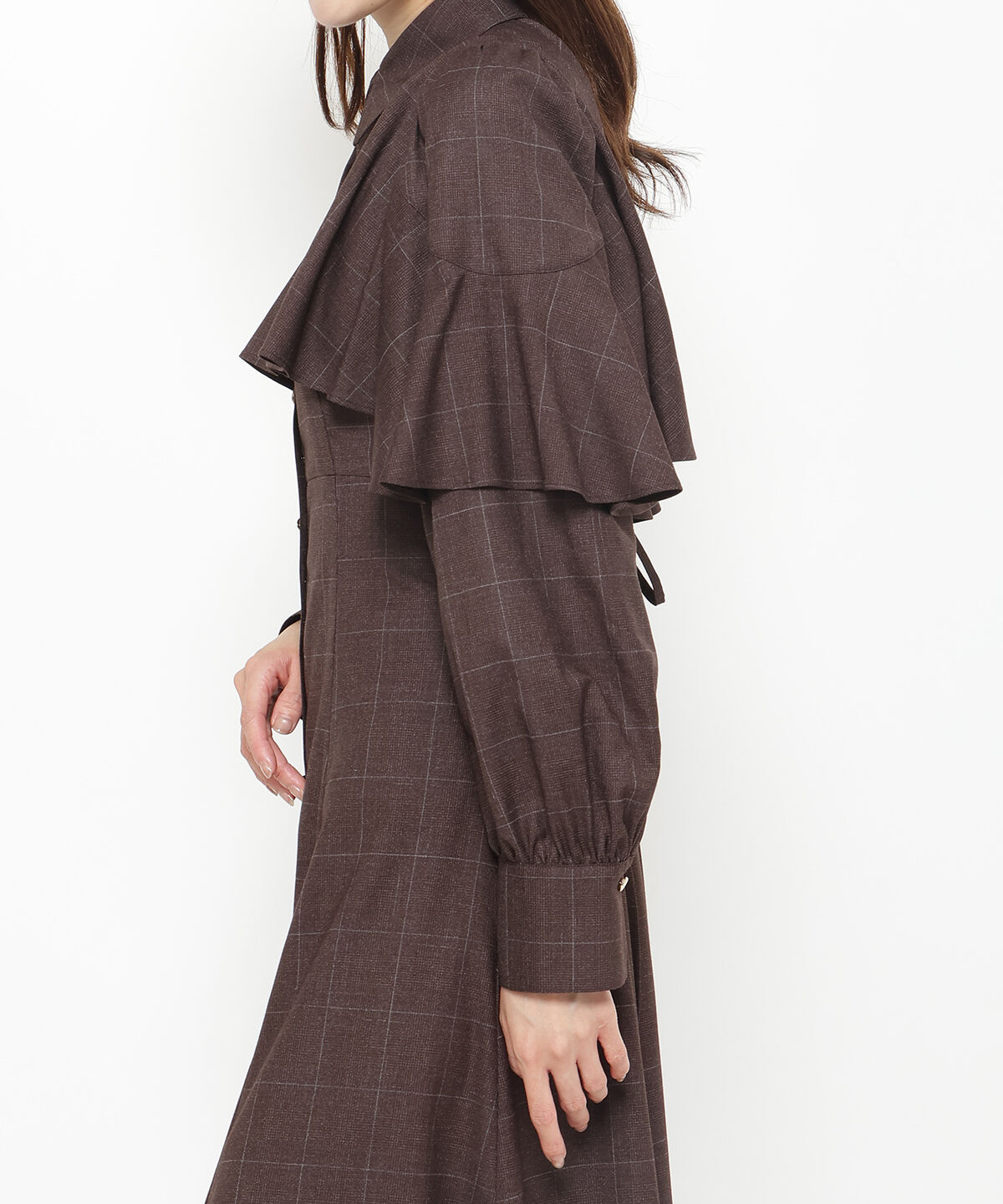 アンドクチュール「フロントフリルケープシャツワンピース」|ワンピース|