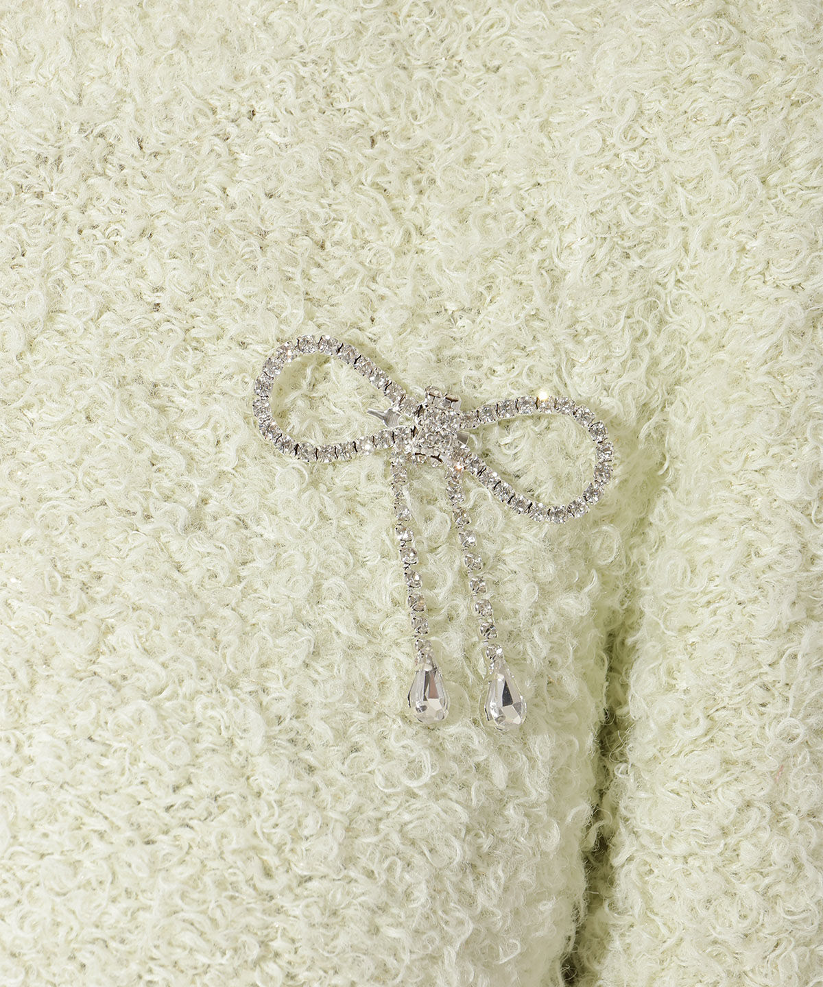 WILLSELECTION「リボンブローチ付きテディヤーンニット」|ニット・セーター|