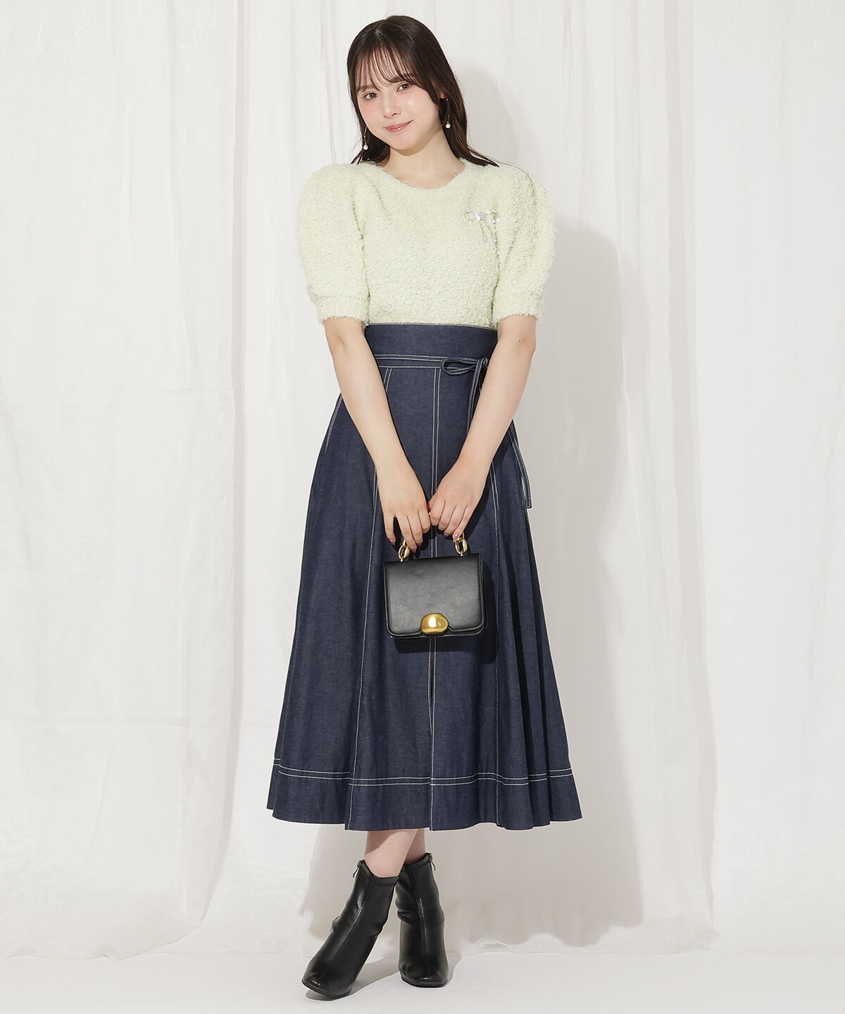 WILLSELECTION「リボンブローチ付きテディヤーンニット」|ニット・セーター|