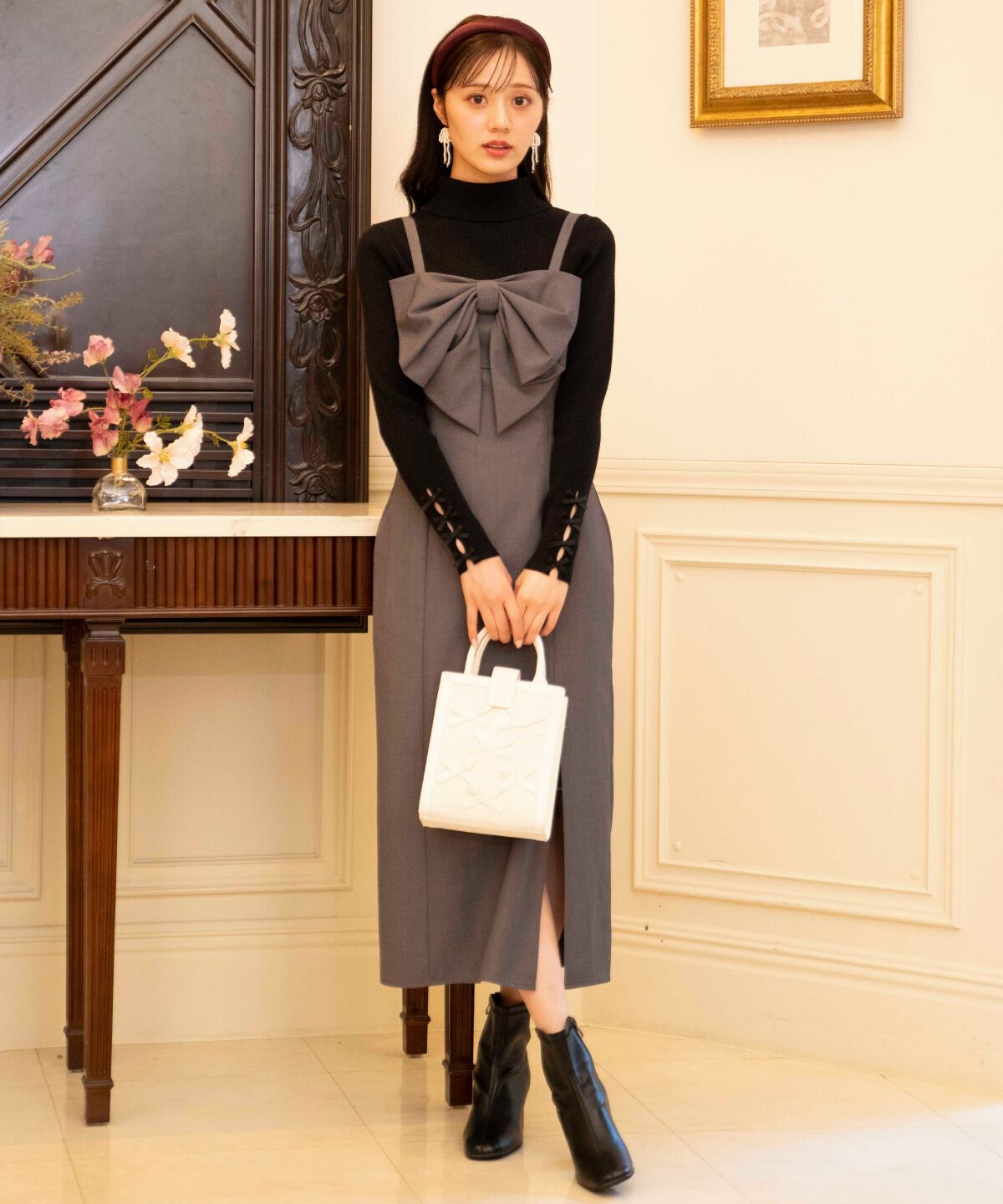 WILLSELECTION「ドレープリボンIラインワンピース」|ワンピース|