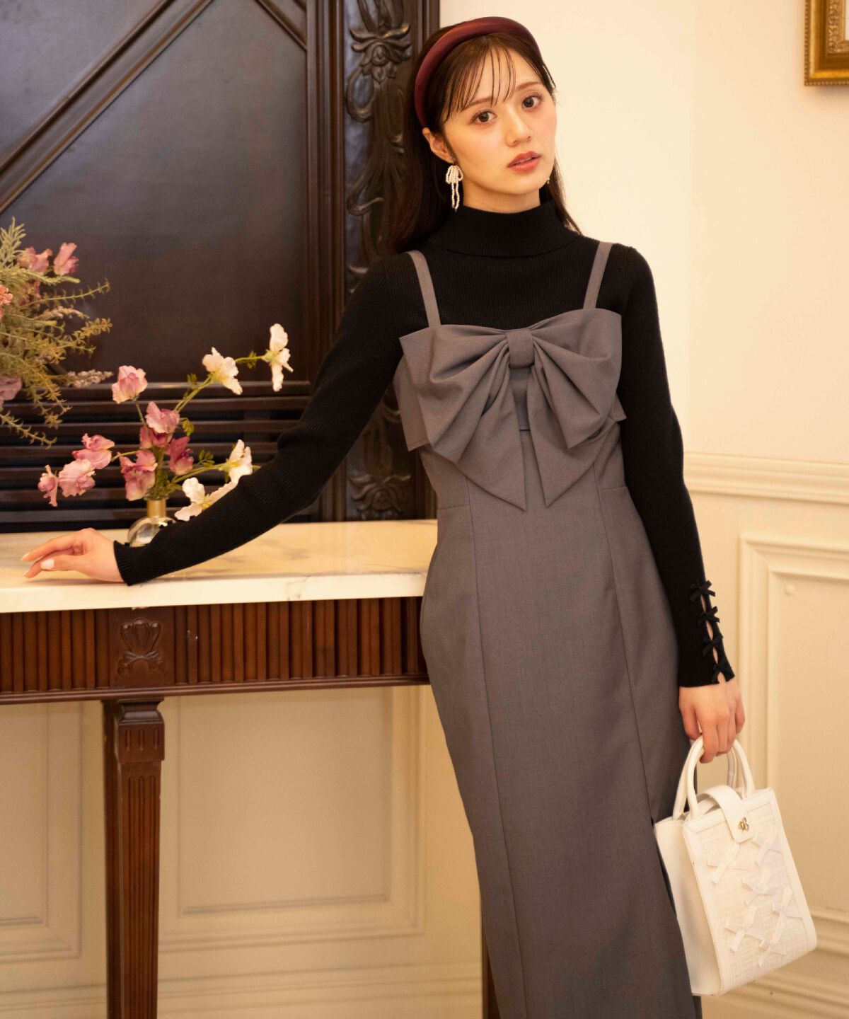 WILLSELECTION「ドレープリボンIラインワンピース」|ワンピース|