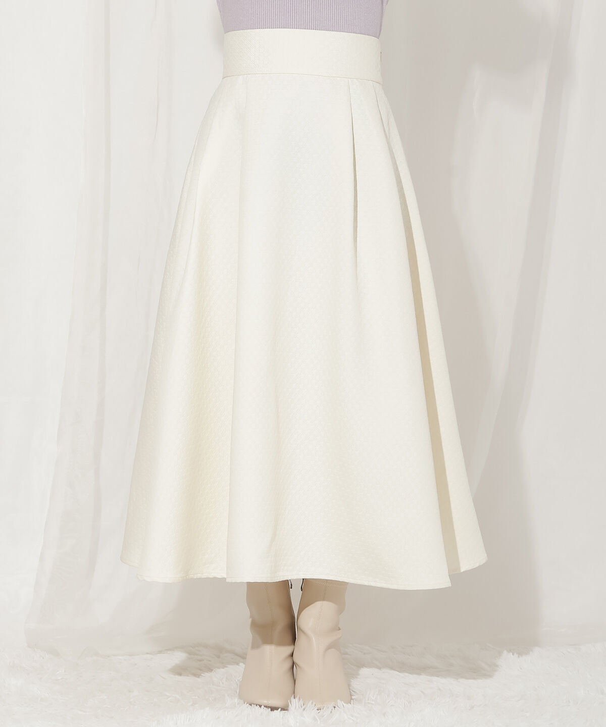 WILLSELECTION「千鳥柄ジャガードタックフレアスカート」|フレア|