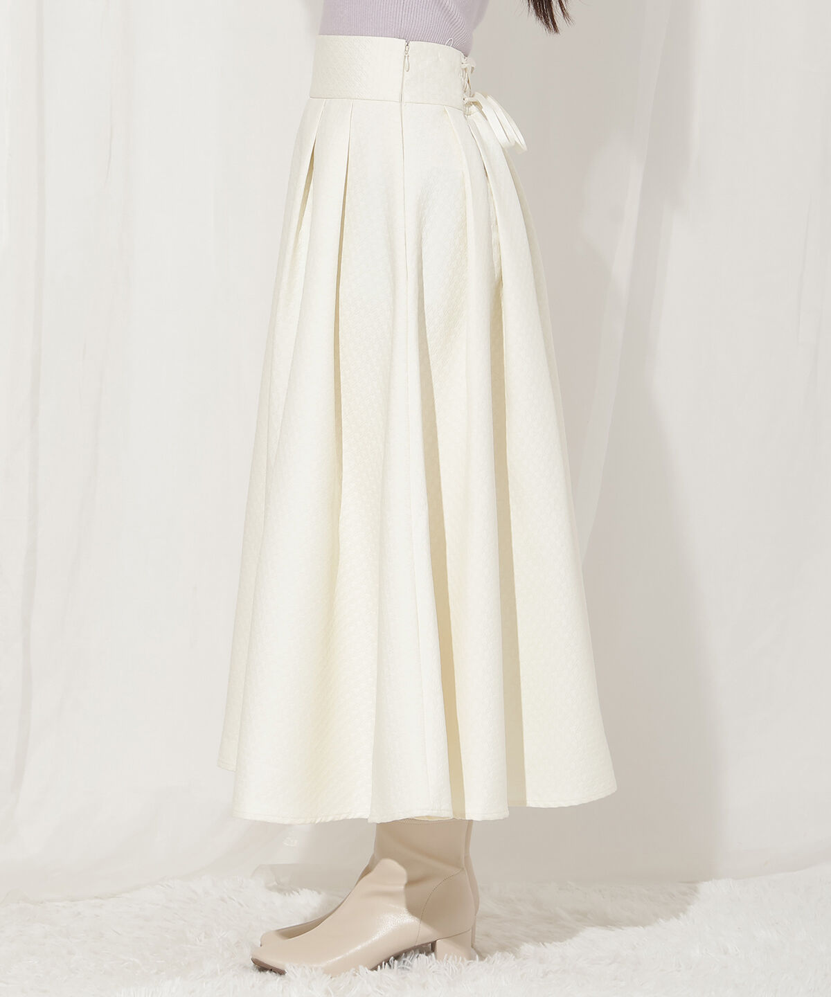 WILLSELECTION「千鳥柄ジャガードタックフレアスカート」|フレア|