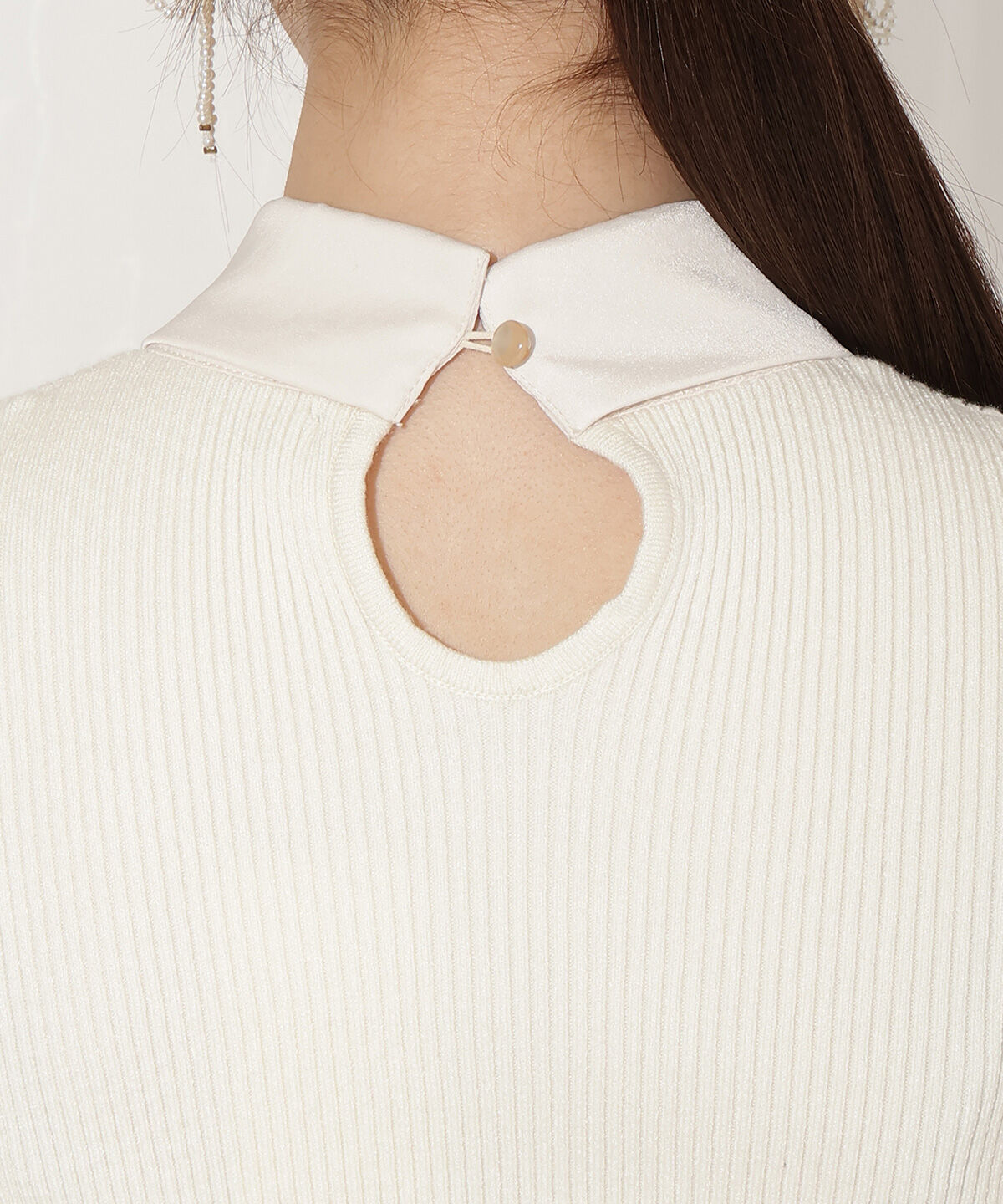 WILLSELECTION「異素材リボンタックスリーブプルオーバー」|ニット・セーター|