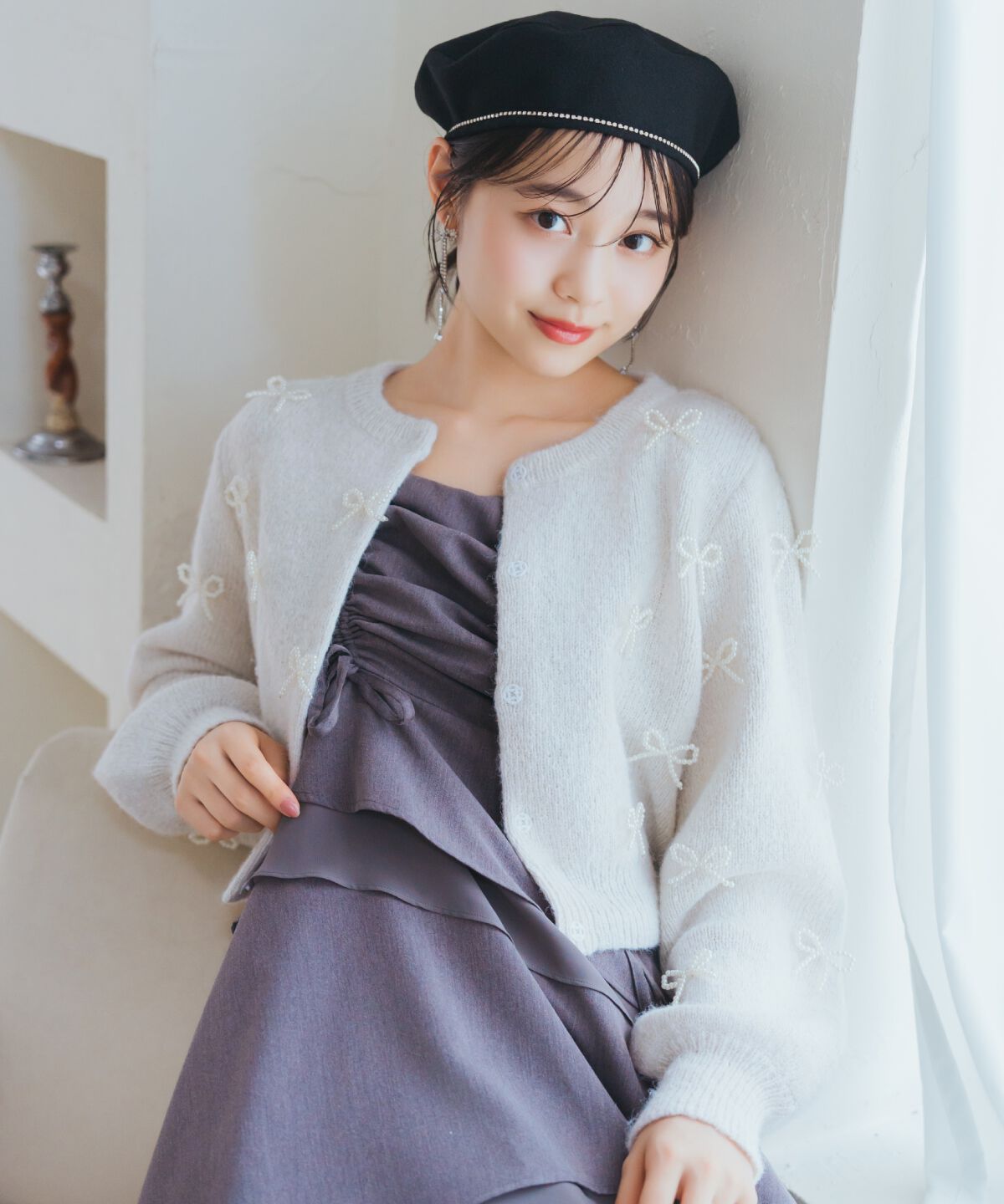 WILLSELECTION「リボンパーツ付きカーディガン」|カーディガン|