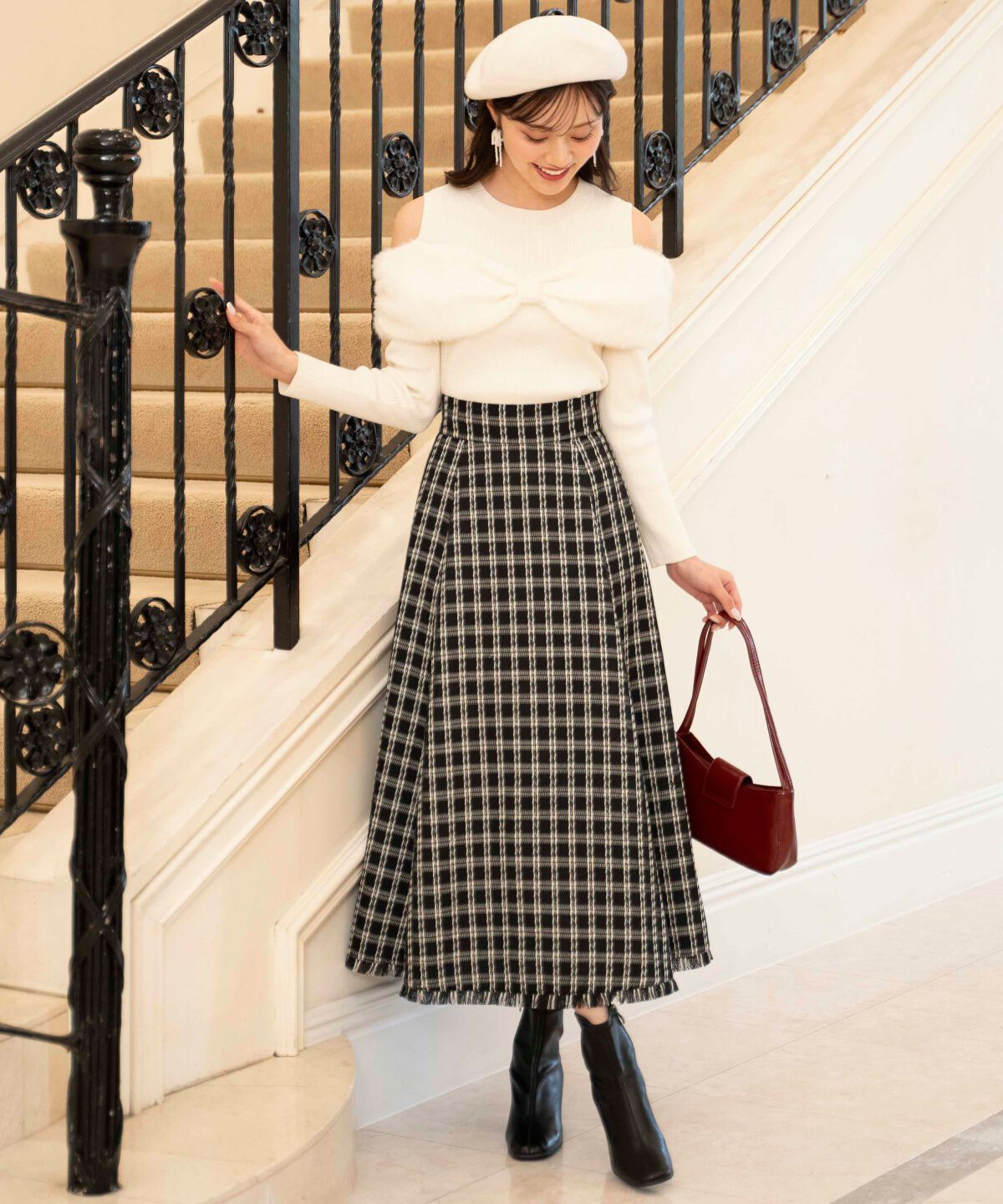 WILLSELECTION「リボンシャギーオフショル」|ニット・セーター|