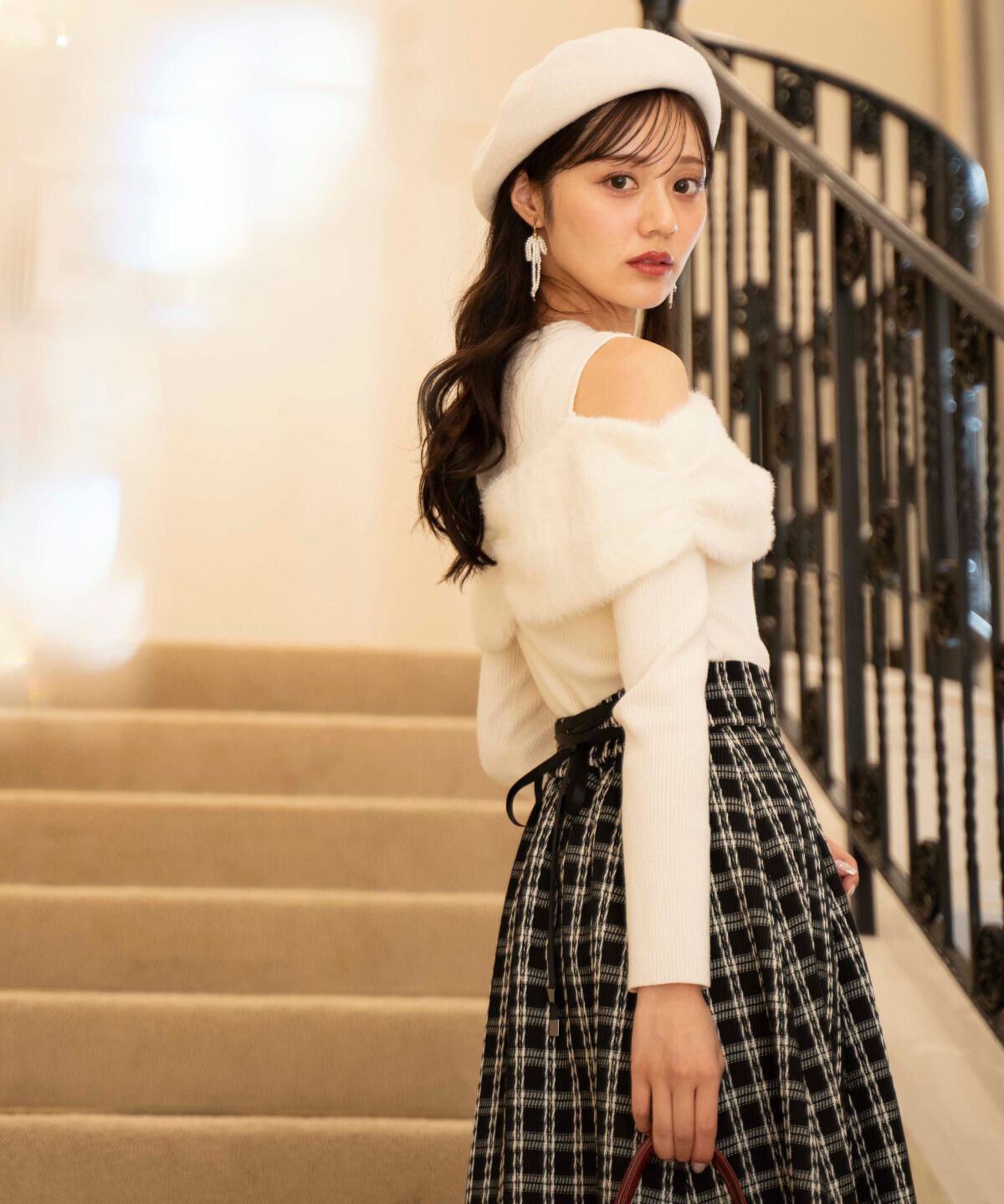 WILLSELECTION「リボンシャギーオフショル」|ニット・セーター|