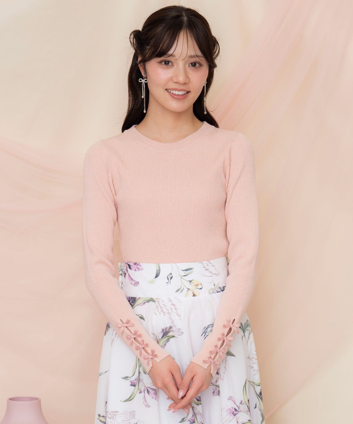 WILLSELECTION「袖リボンボトルネックニット」|ニット・セーター|