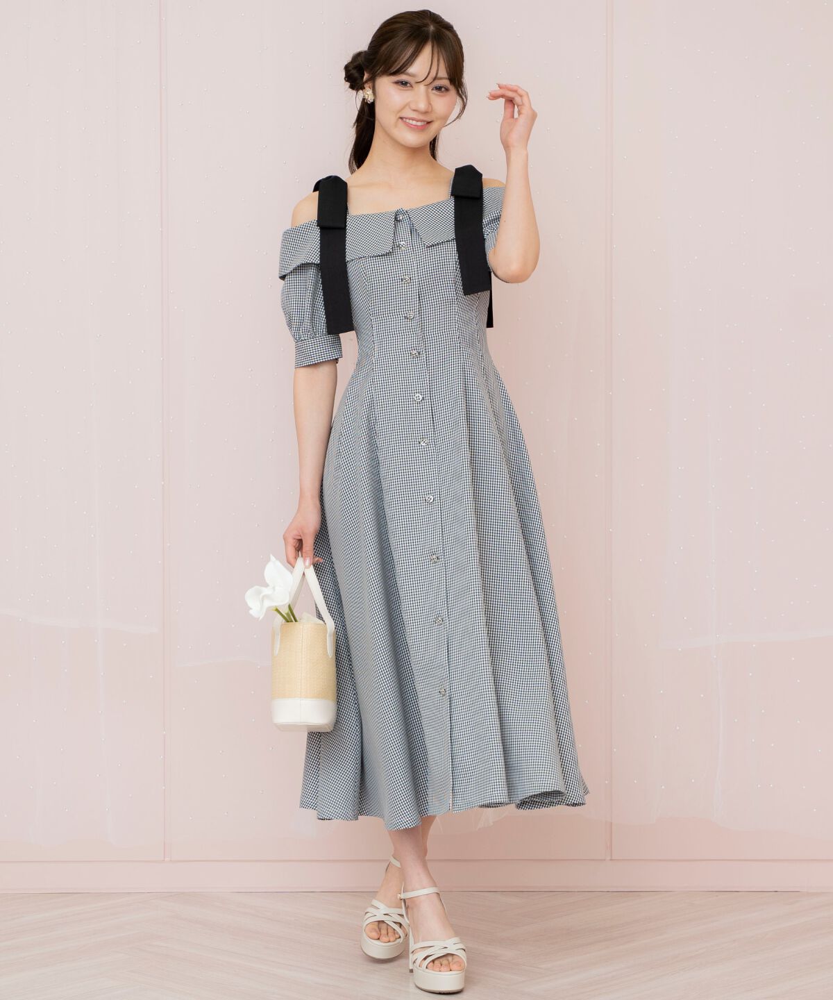 WILLSELECTION「リボンストラップオフショルワンピース」|ワンピース|