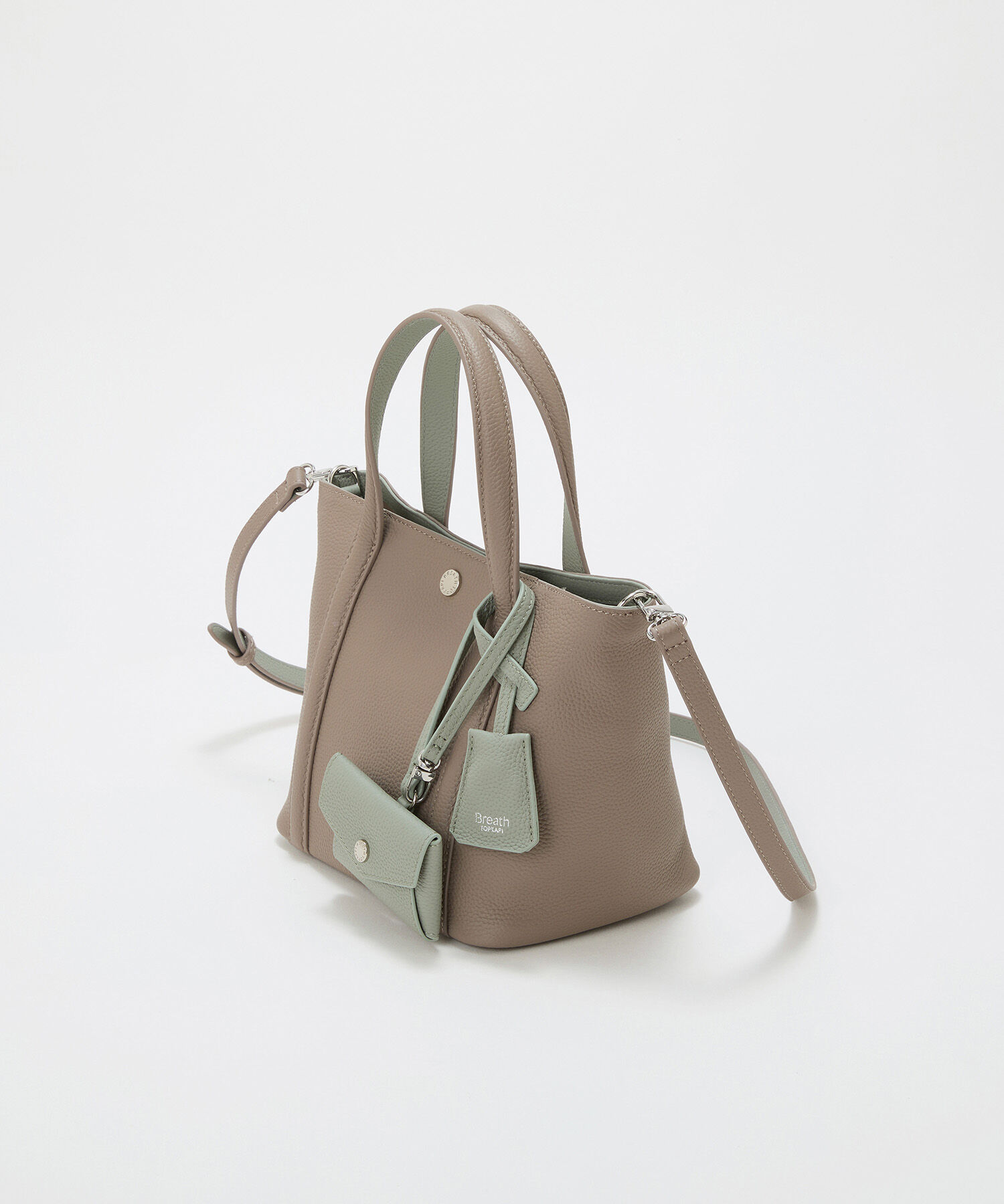 TOPKAPI BREATH「【Breath TOPKAPI】DUAL デュアル シュリンクレザー バイカラー トートバッグ チャーム付き 」|トートバッグ|