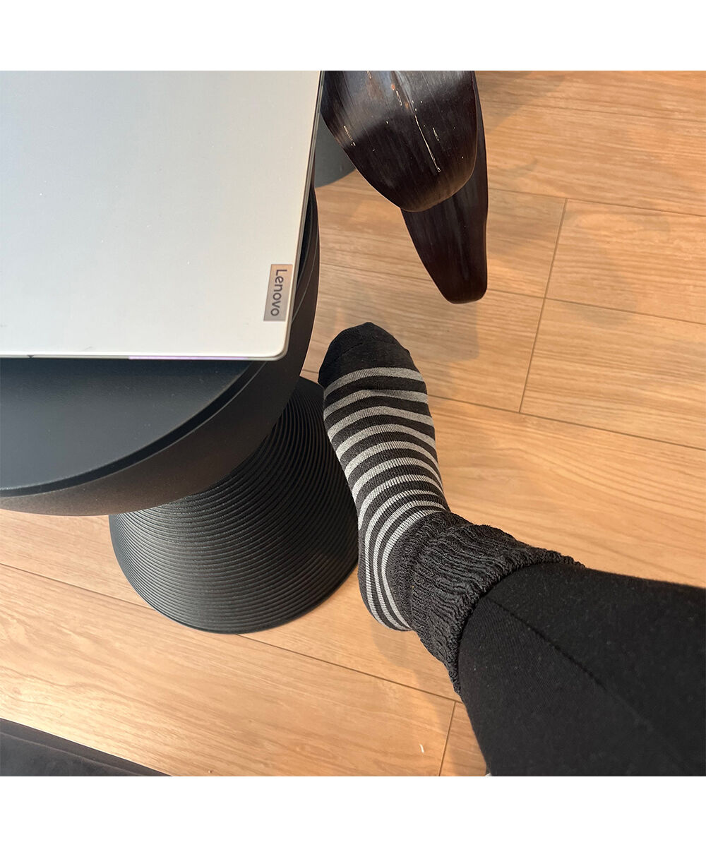 MIZUNO「【吸湿発熱】ブレスサーモゆるぬくソックス(ボーダー)」|ソックス|