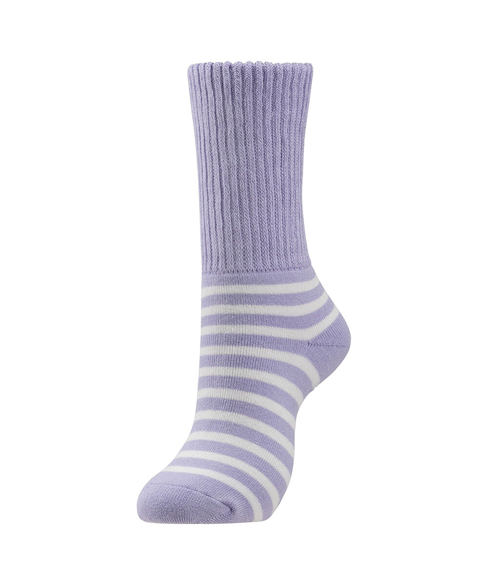 MIZUNO「【吸湿発熱】ブレスサーモゆるぬくソックス(ボーダー)」|ソックス|