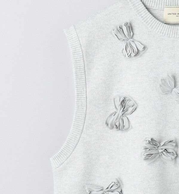 UNITED ARROWS「3D リボン クルーネック ベスト」|ベスト・ジレ|