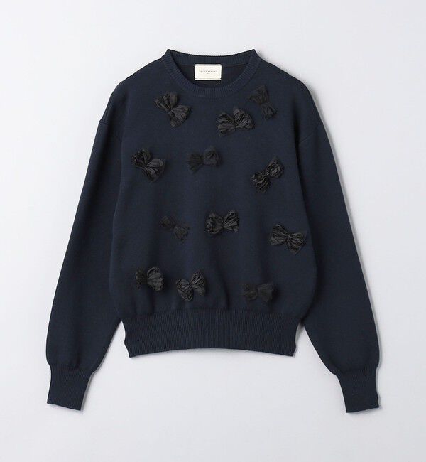 UNITED ARROWS「3D リボン クルーネック ニット」|ニット・セーター|