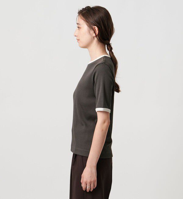 UNITED ARROWS「リブバイカラーパイピング ショートスリーブカットソー」|Tシャツ・カットソー|