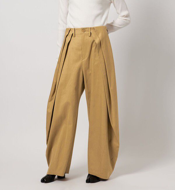 ASTRAET「＜ASTRAET＞コットン ギャバ 2タック テーパードパンツ」|チノ|BEIGE