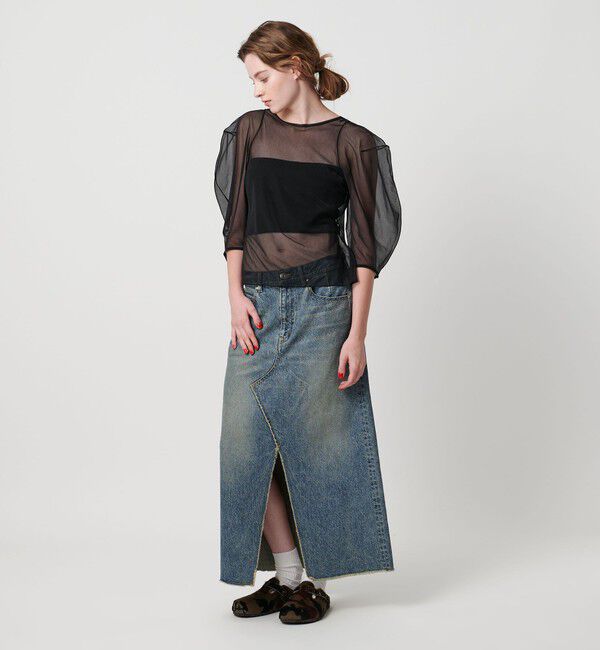 ASTRAET「＜ASTRAET＞ シアー パフスリーブカットソー」|Tシャツ・カットソー|