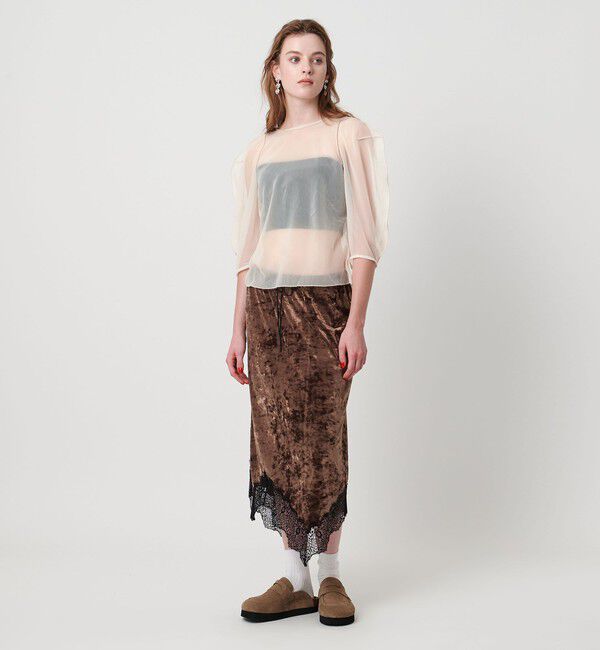 ASTRAET「＜ASTRAET＞ シアー パフスリーブカットソー」|Tシャツ・カットソー|