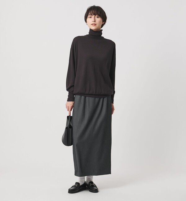 UNITED ARROWS「2タック デニムライク ロングスカート ‐ウォッシャブル‐」|スカート|