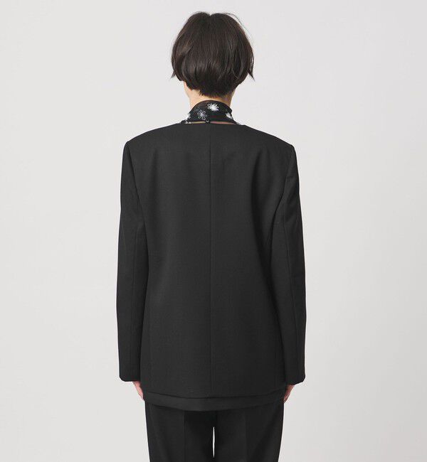 UNITED ARROWS「オーガンジー コンビ ジャケット」|ノーカラージャケット|