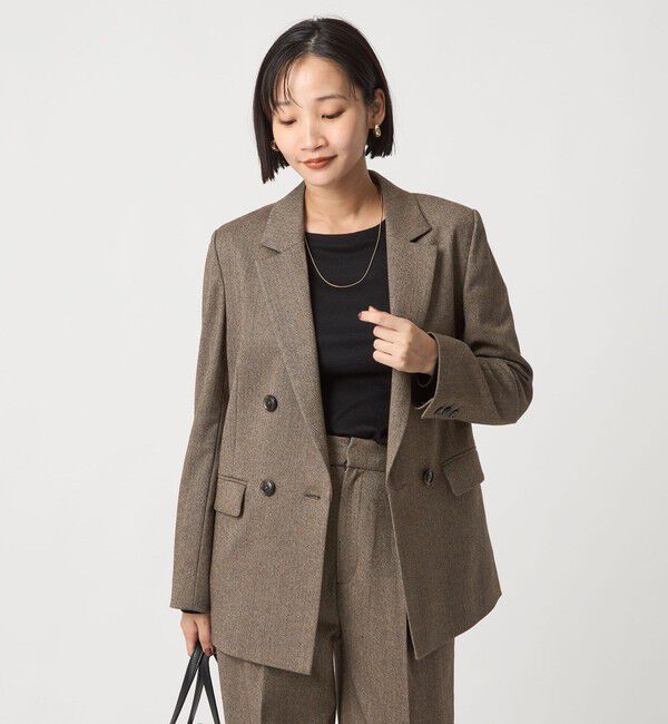 UNITED ARROWS green label relaxing「ホームスパン ダブル ジャケット ストレッチ」|テーラードジャケット|