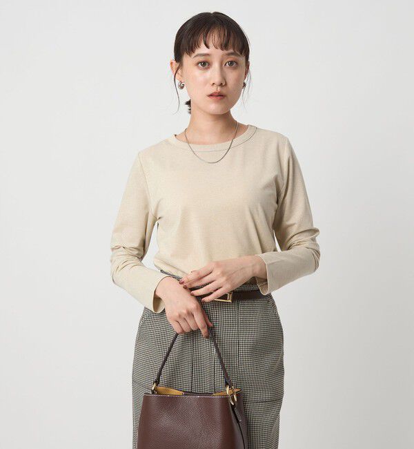 UNITED ARROWS green label relaxing「テンジク ラメ   ロングスリーブ カットソー」|Tシャツ・カットソー|BEIGE