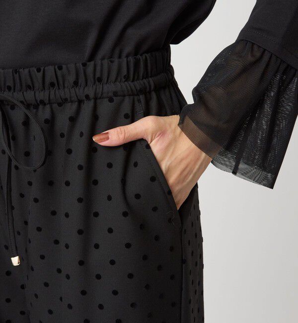 UNITED ARROWS green label relaxing「【結論シリーズ】ニーハイフレアパンツ ウラキモウ ドット［size SHORT/TALLあり］」|その他|