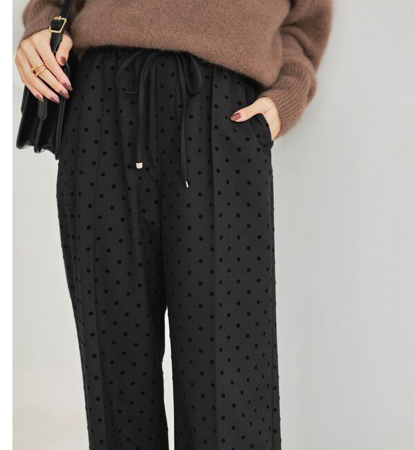 UNITED ARROWS green label relaxing「【結論シリーズ】ニーハイフレアパンツ ウラキモウ ドット［size SHORT/TALLあり］」|その他|