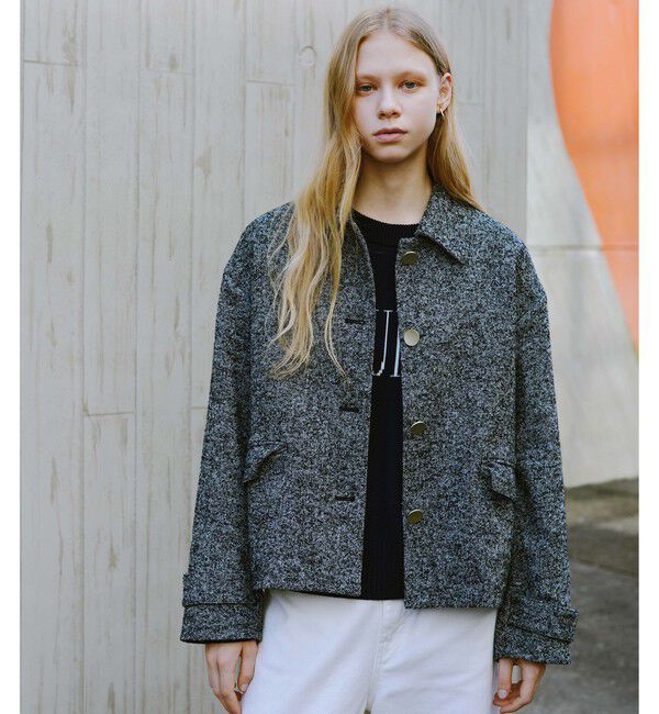 UNITED ARROWS green label relaxing「ヘリンボーン 襟付き ショート ジャケット コート」|その他|