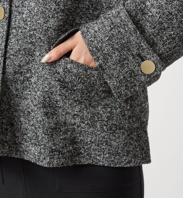 UNITED ARROWS green label relaxing「ヘリンボーン 襟付き ショート ジャケット コート」|その他|