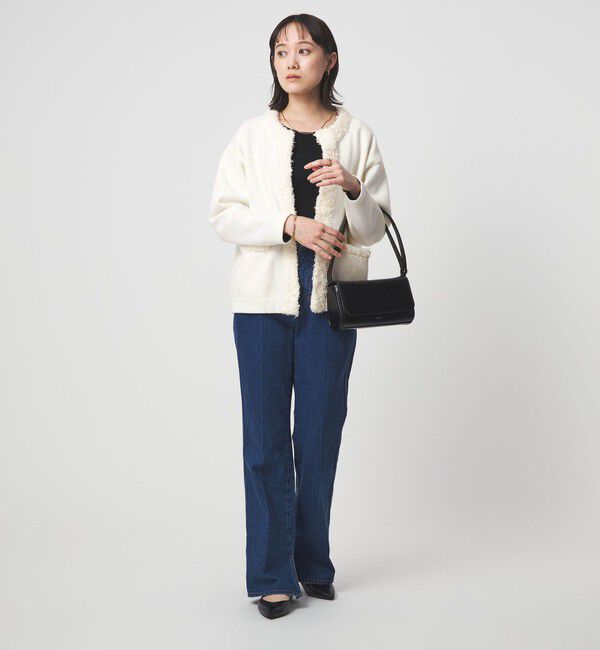 UNITED ARROWS green label relaxing「ブークレ&times;フリンジ カーディガン ウォッシャブル」|カーディガン|