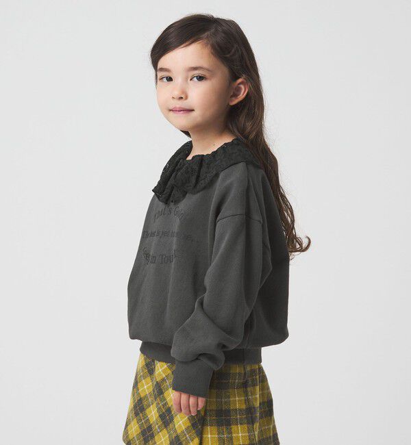 UNITED ARROWS green label relaxing「レースエリ 裏毛プルオーバー / キッズ  100cm-160cm」|スウェット・ジャージ|