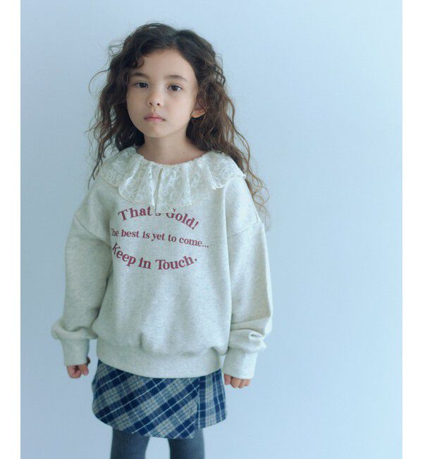 UNITED ARROWS green label relaxing「レースエリ 裏毛プルオーバー / キッズ  100cm-160cm」|スウェット・ジャージ|NATURAL